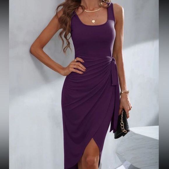 Boho tie side tank bodycon dress - Picture 5 of 6